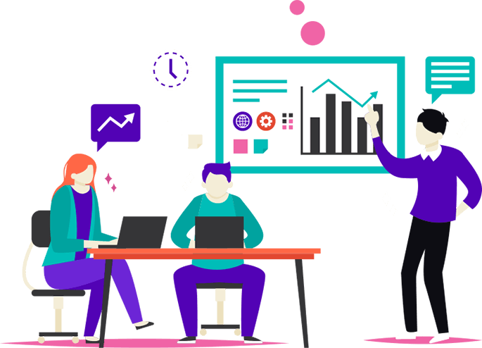 Traffic and parking workflow dashboard illustration showing analytics and automation